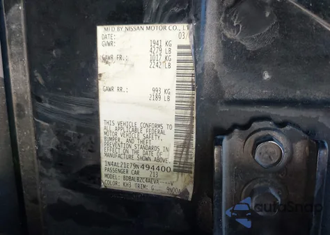 2009 Nissan Altima 2.5 S from USA, damaged, VIN 1N4AL21E79N494400